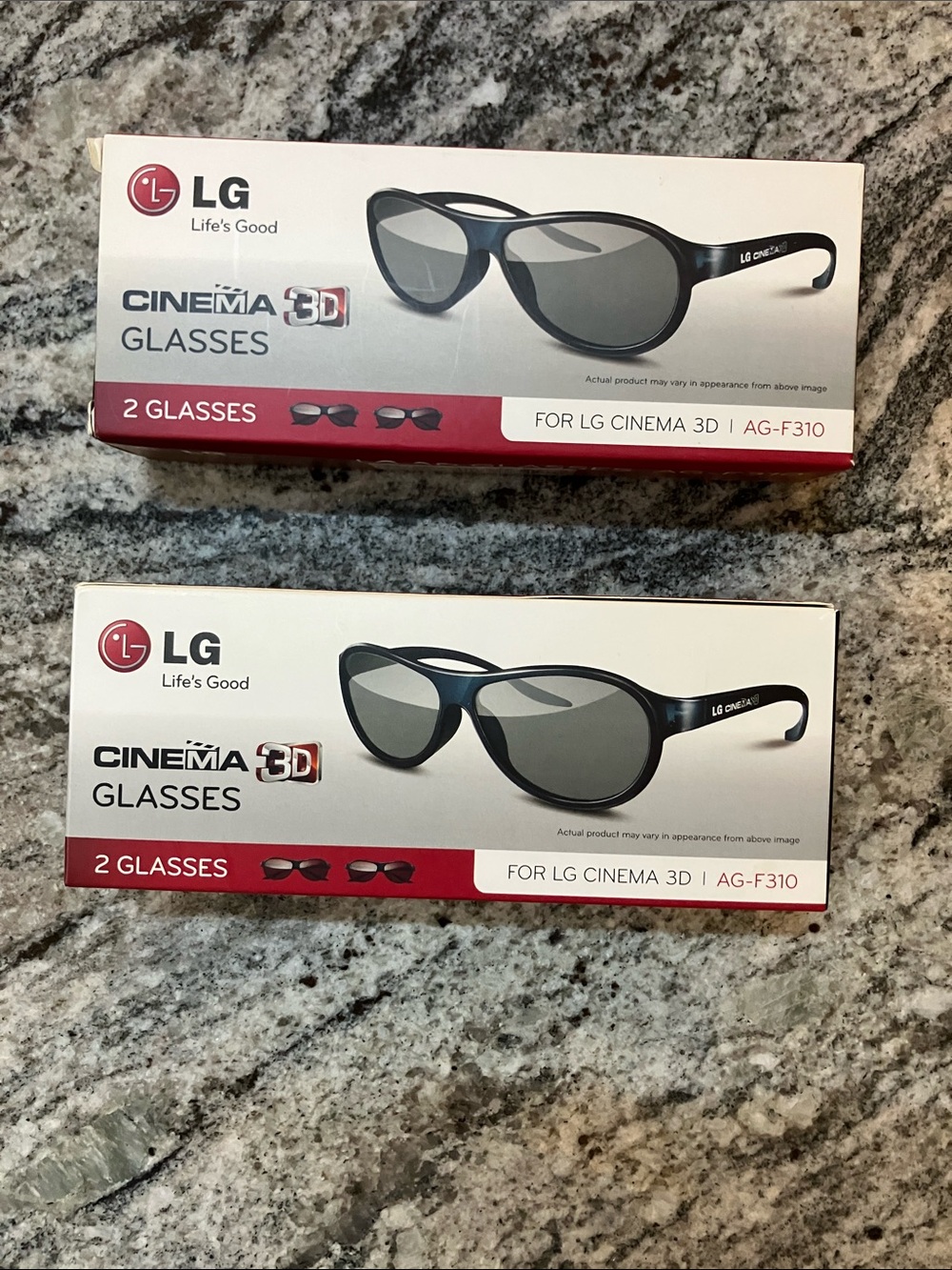 LG Cinema 3D Glasses (Black) - Two Pack (4 Glasses Total) in Original Boxes